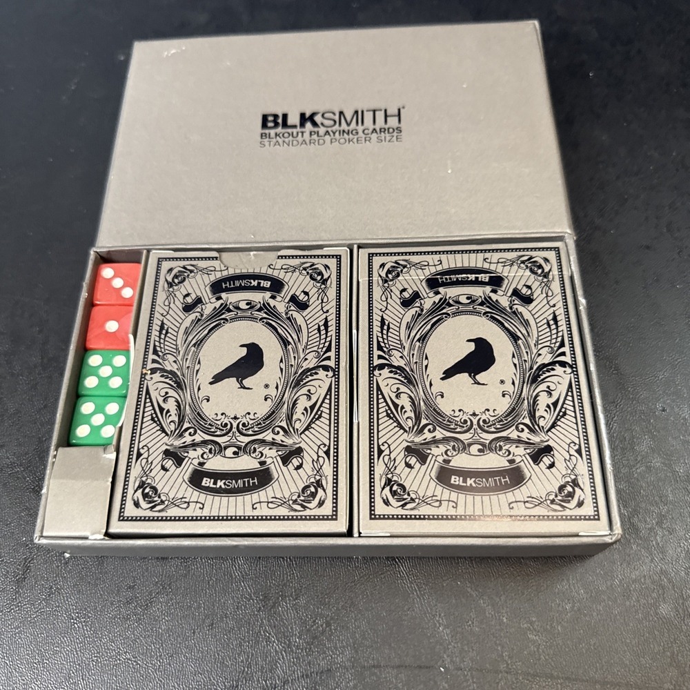 BLKSMITH 2 Pack Playing Cards & Dice Set Water Resistant PVC